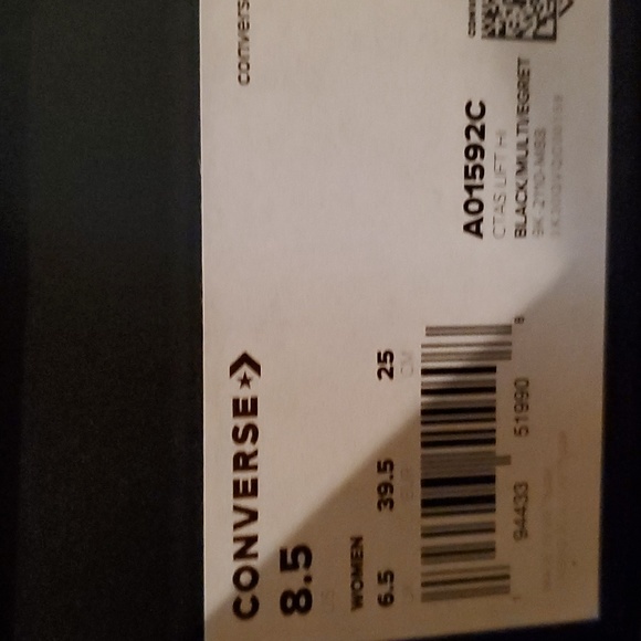 Converse CTAS Lift  Hi Platform Embroidered Floral Women's Sz: A01592C - Picture 14 of 15